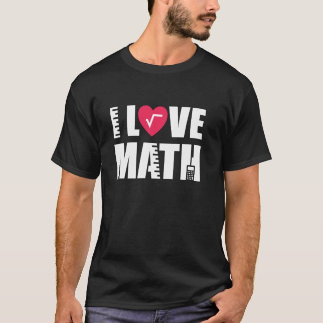 T-shirt J'aime Math Math Mathématiques opération (Devant)