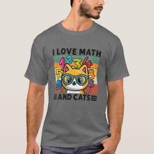 T-shirt J'Aime Maths Et Chats Mathématiques Formule Chat N