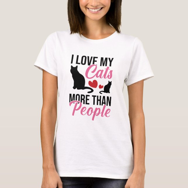 T-shirt J'Aime Mes Chats Plus Que Les Gens Amateurs De Kit (Devant)