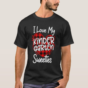 T-shirt J'aime mes chéris de maternelle Plaid Léopard Cœur