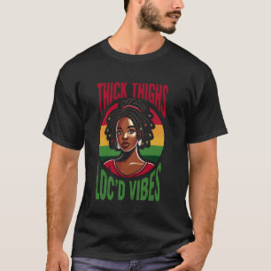 T-shirt J'aime mes cheveux noués et mon esprit libre Noir