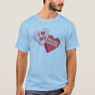 T-shirt J'aime mes coeurs polonais de sucrerie d'amie