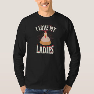 T-shirt J'aime mes dames Éleveur de poulets à œufs de vol