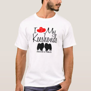 T-shirt J'Aime Mes Deux Chiens Keeshond