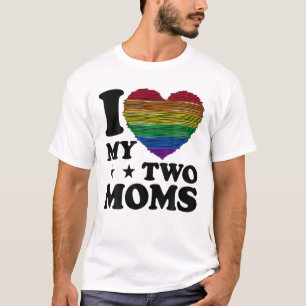 T-shirt J'aime mes deux mamans adolescentes LGBT gay lesbi