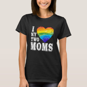 T-shirt J'Aime Mes Deux Moms Lgbt Gay Lesbian Trans Clothi