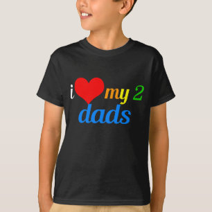 T-shirt J'Aime Mes Deux Pères Gay pride Parade Enfants