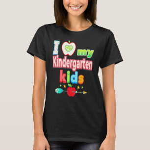 T-shirt J'Aime Mes Enfants De La Maternelle Revenir À L'Éc
