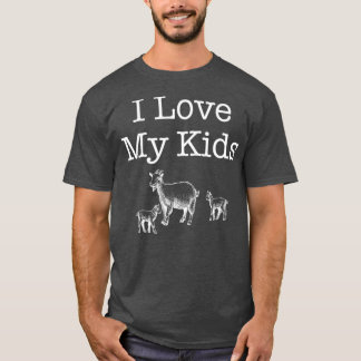 T-shirt J'Aime Mes Enfants L'Agriculture De La Chèvre