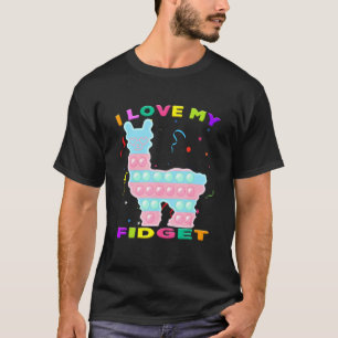 T-shirt J'Aime Mes Fidgets Pop It Llama Jeu Toddler Fidge