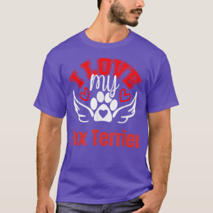 T-shirt J'Aime Mes Fo Terrier Cute adorable Tee - shirts d