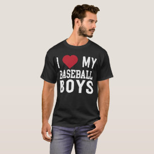 T-shirt J'aime mes garçons de base-ball