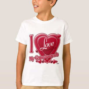 T-shirt J'aime mes grands-parents coeur rouge