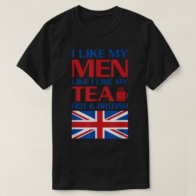 T-shirt J'Aime Mes Hommes J'Aime Mon Thé Hot & British UK (Design devant)