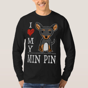 T-shirt J'Aime Mes Min Pin Cadeau Mignonne Cartoon Miniatu
