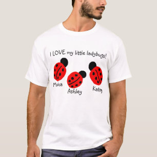 T-shirt J'AIME mes petites coccinelles !  (personnalisez