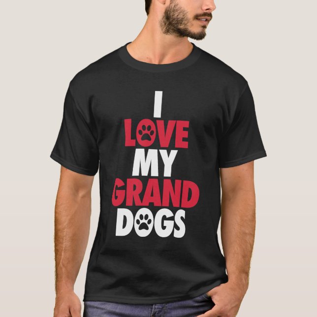 T-shirt J'aime mes petits-chiens (Devant)