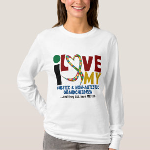 T-shirt J'aime mes petits-enfants 2 autistes et de