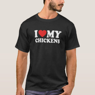 T-shirt J'Aime Mes Poulets Élevant De L'Agriculture De Pou