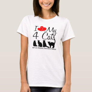 T-shirt J'aime mes quatre chats