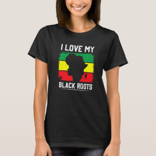 T-shirt J'Aime Mes Racines Noires Fier Afric Africain-Amér