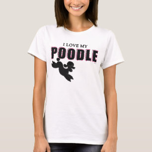 T-shirt J'aime mes Tee - shirts de caniche noire