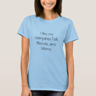T-shirt J'aime mes vampires grand, blond, et Viking