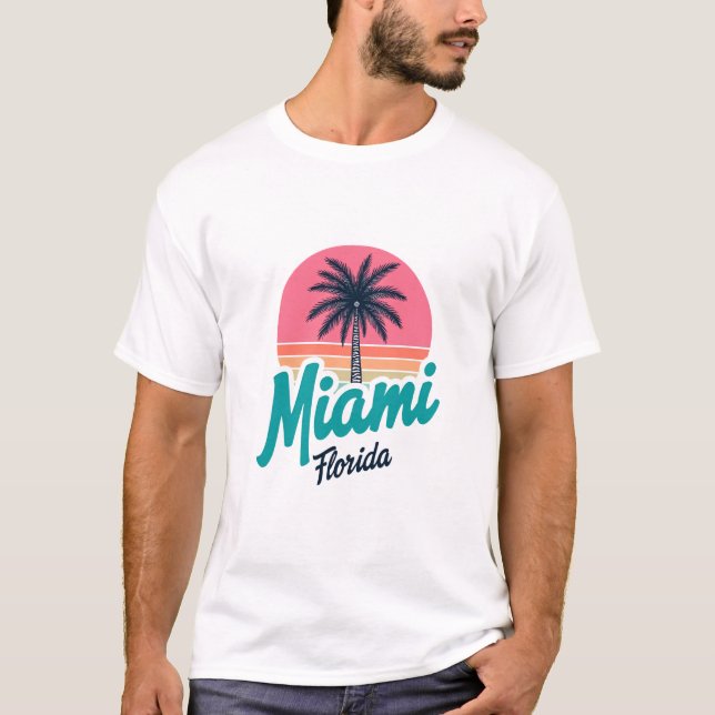 T-shirt j'aime miami florida (Devant)