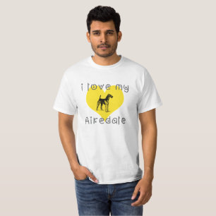 T-shirt j'aime mon Airedale
