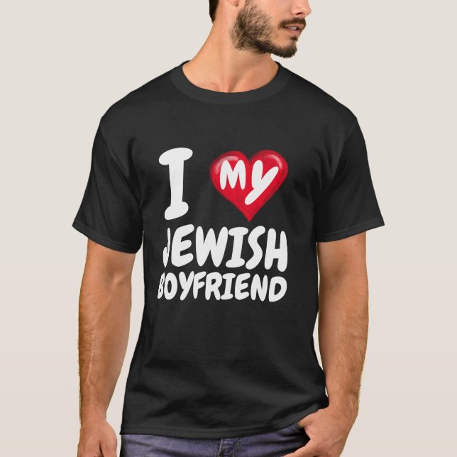 T-shirt J'aime mon ami juif I Red Heart BF Couple V (Devant)