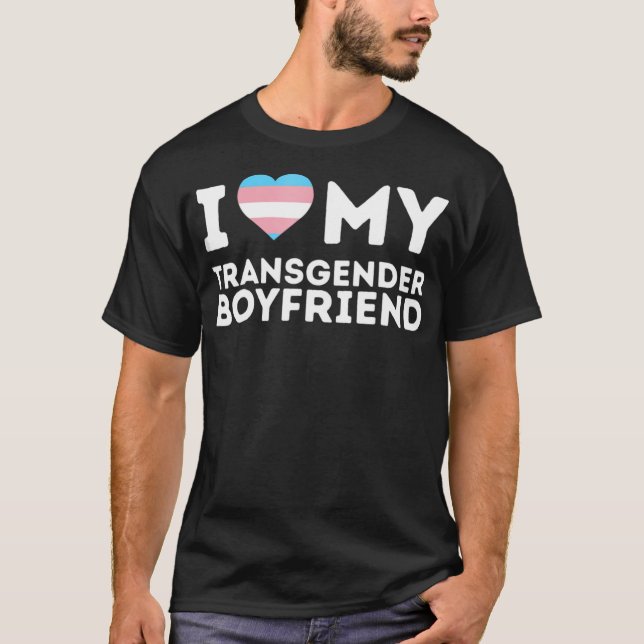 T-shirt J'aime mon ami transgenre LGBT Trans Pride (Devant)