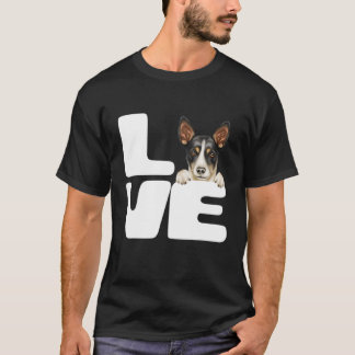 T-shirt J'Aime Mon Amoureux des chiens Rat Terrier
