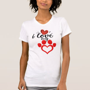T-shirt J'aime mon animal de compagnie Saint-Valentin