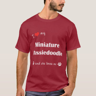 T-shirt J'aime mon Aussiedoodle miniature (le chien