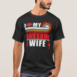 T-shirt J'Aime Mon Awesome Femme Romantique Tee Pour Femme