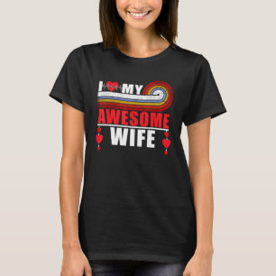 T-shirt J'Aime Mon Awesome Femme Romantique Tee Pour Femme