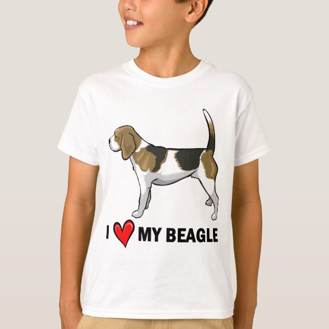 T-shirt J'aime mon beagle (Devant)