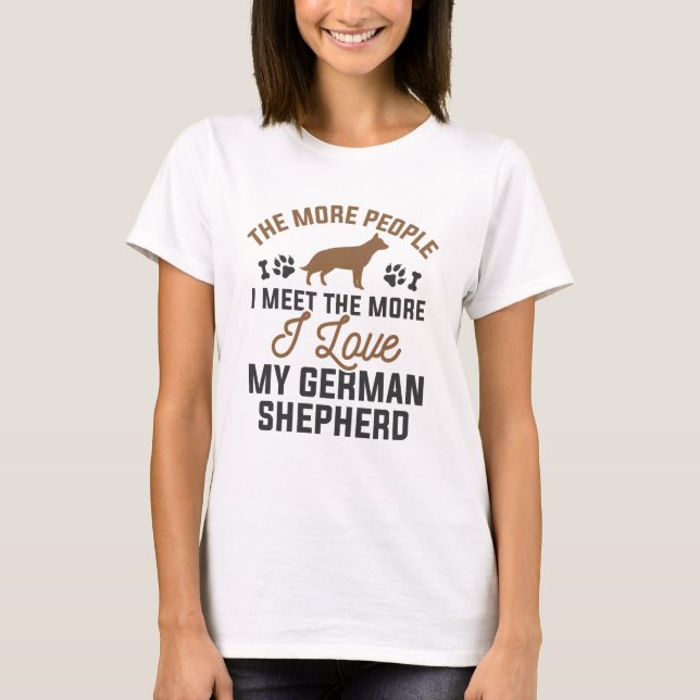 T-shirt J'Aime Mon Berger Allemand (Devant)