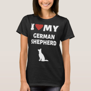 T-shirt J'Aime Mon Berger Allemand Adorable Chien Graphiqu