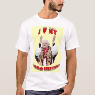 T-shirt J'aime mon berger allemand - le pape Benoît XVI