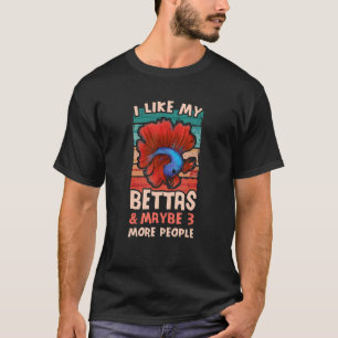 T-shirt J'Aime Mon Betta Fish Siamese Combattre Le Poisson