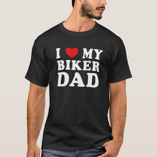 T-shirt J'Aime Mon Biker Papa Cool Freaky Père Mari Mari G (Devant)