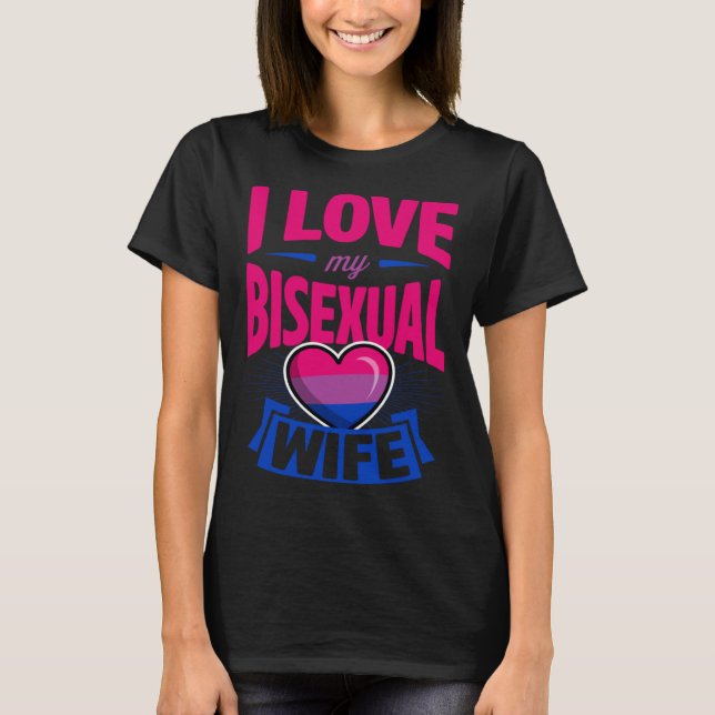 T-shirt J'Aime Mon Bisexuel Femme Cute Bi Pride Anniversai (Devant)