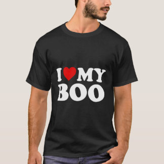T-shirt J'Aime Mon Boo Boyfriend Bf Red Heart
