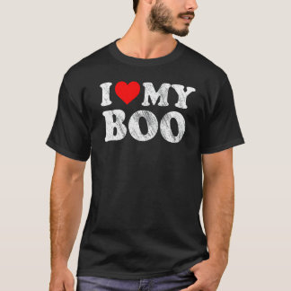 T-shirt J'Aime Mon Boo Boyfriend Bf Red Heart