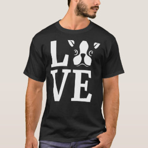 T-shirt J'Aime Mon Boston Terrier Pour Chien