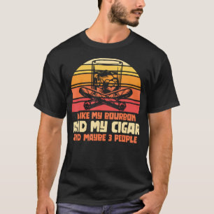 T-shirt J'Aime Mon Bourbon Et Mes Pères Whiskey Cigar Da