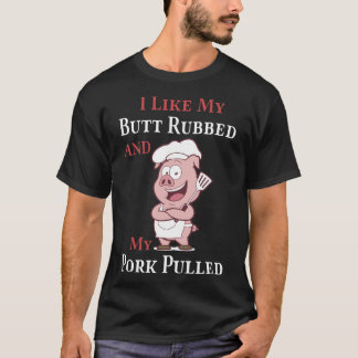 T-shirt J'aime mon bout frotté et mon porc tiré par porc