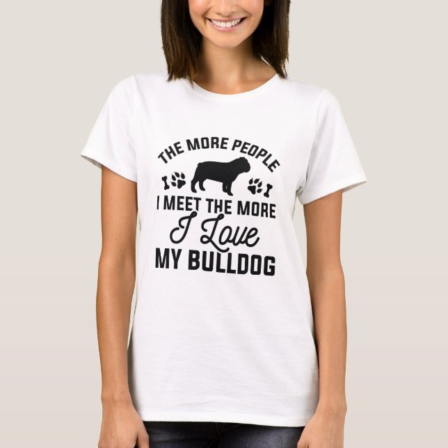 T-shirt J'Aime Mon Bulldog (Devant)