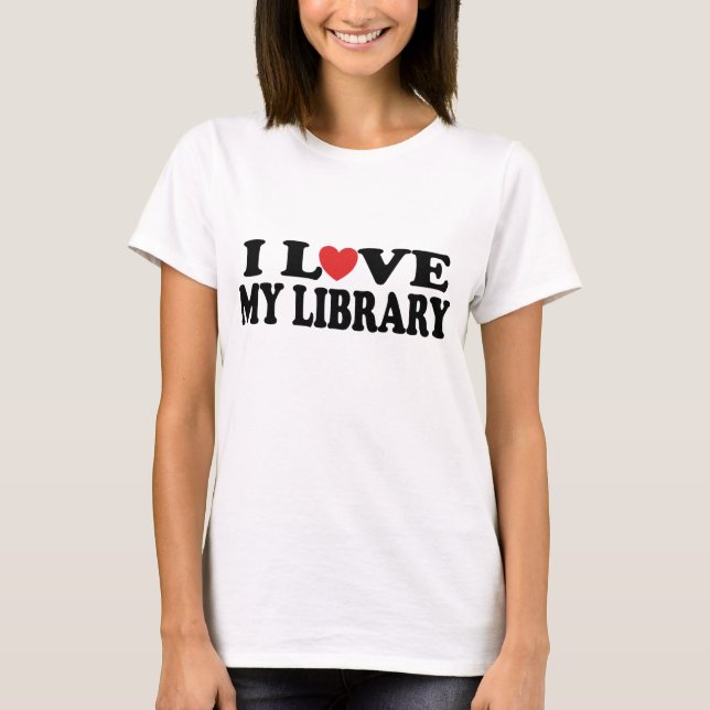 T-shirt J'aime mon cadeau de bibliothécaire de (Devant)